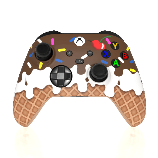 Custom airbrush Controller Microsoft Xbox Series X - Xbox One S - Sundae Ice Cream Cone Cherry Sprinkles