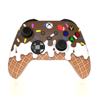 Custom airbrush Controller Microsoft Xbox Series X - Xbox One S - Sundae Ice Cream Cone Cherry Sprinkles