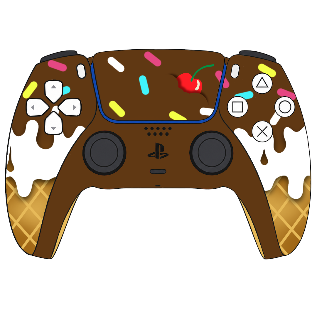 Custom Controller Sony Playstation 5 PS5 - Sundae Ice Cream Cone Cherry Sprinkles