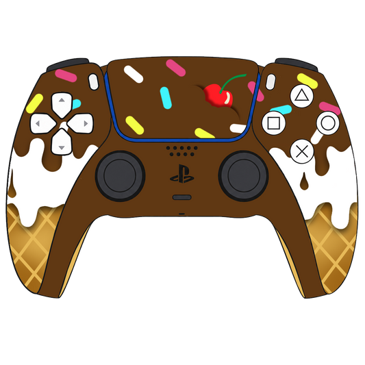 Custom Controller Sony Playstation 5 PS5 - Sundae Ice Cream Cone Cherry Sprinkles