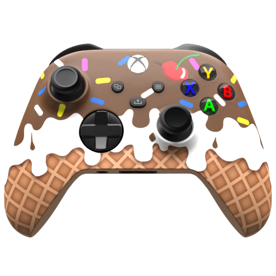 Custom airbrush Controller Microsoft Xbox Series X - Xbox One S - Sundae Ice Cream Cone Cherry Sprinkles