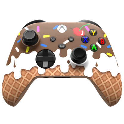 Custom airbrush Controller Microsoft Xbox Series X - Xbox One S - Sundae Ice Cream Cone Cherry Sprinkles