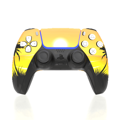Custom Controller Sony Playstation 5 PS5 - Tequila Sunrise Sunset Palm Trees Tropical Beach Life