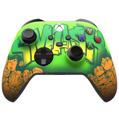 Custom Airbrush Controller Microsoft Xbox Series X - Xbox One S - Hulk Smash Green Giant Avengers Rivals