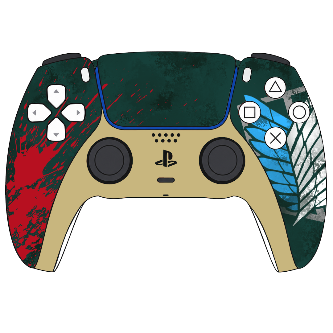Custom Airbrush Controller Sony Playstation 5 PS5 - Anime Attack On Titan Scouting Legion