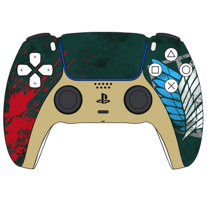 Custom Airbrush Controller Sony Playstation 5 PS5 - Anime Attack On Titan Scouting Legion