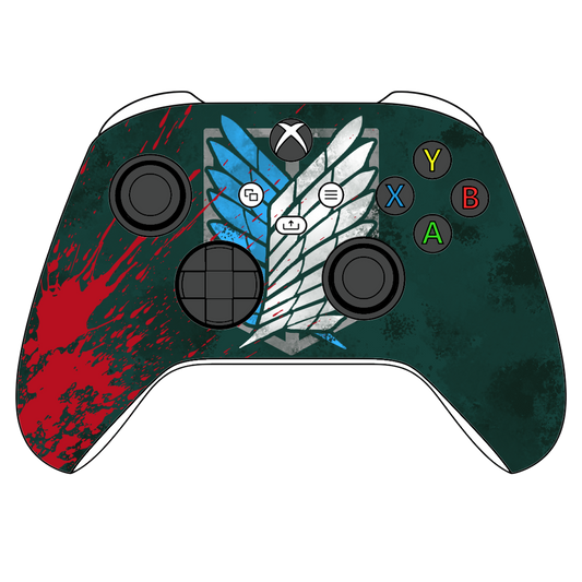Custom Airbrush Controller Microsoft Xbox Series X - Xbox One S - Anime Attack On Titan Scouting Legion