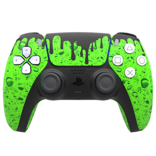 Custom Controller Sony Playstation 5 PS5 - Toxic Demize Drip Green Black