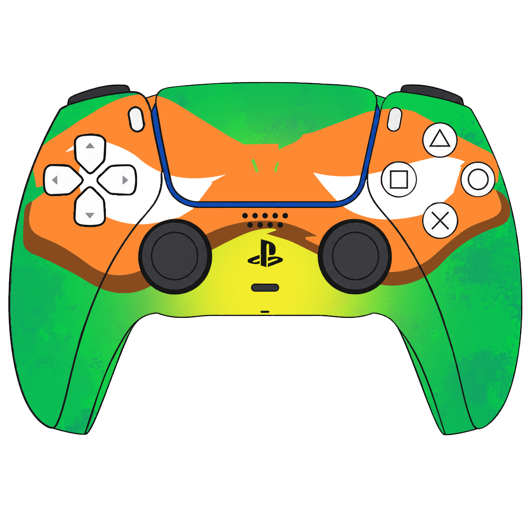 Custom Airbrush Controller Sony Playstation 5 PS5 - Super Hero TMNT Donatello Mikey Raph Leo Turtle Teenage Mutant Ninja