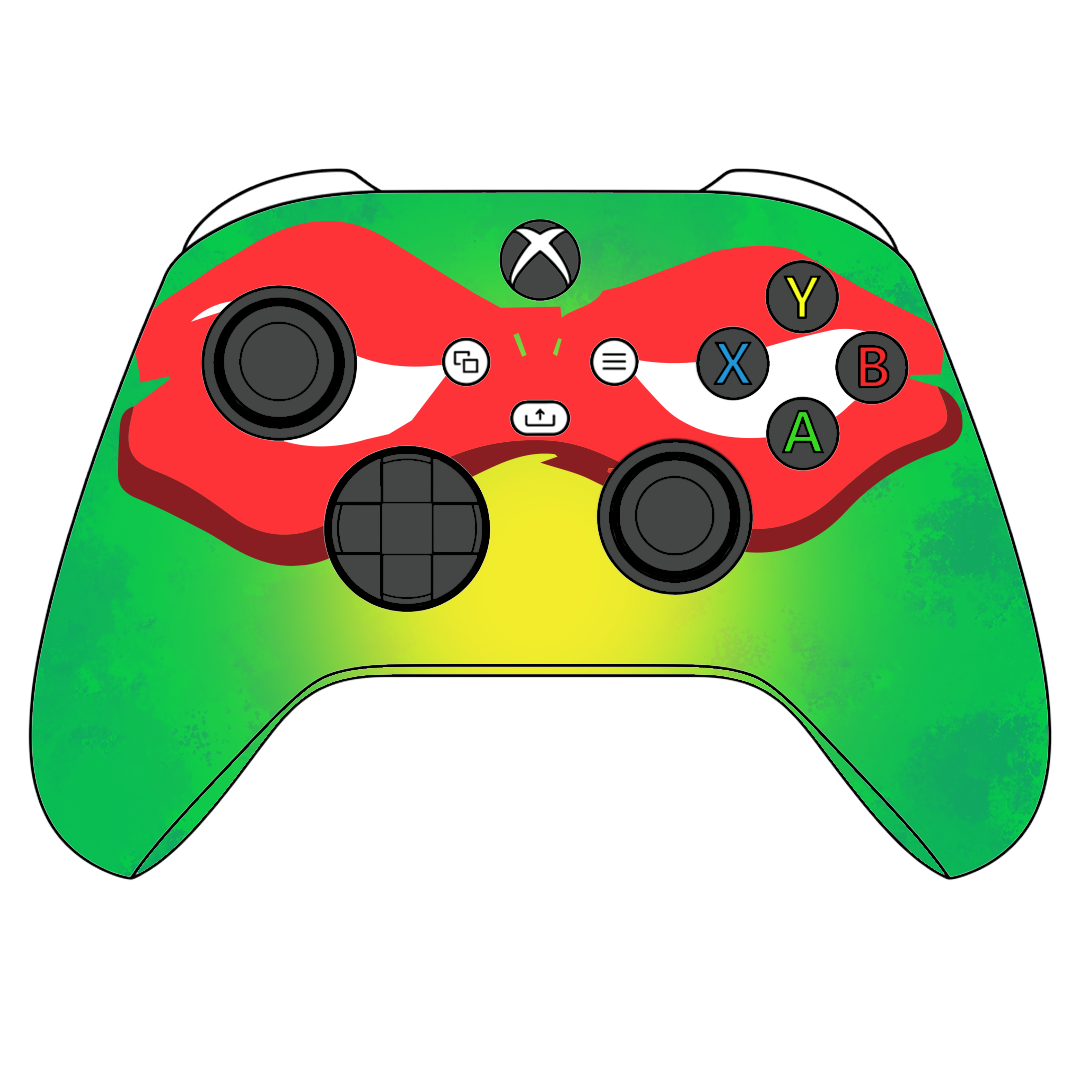 Custom Controller Microsoft Xbox Series X - Xbox One S - Super Heroes TMNT Raphael Turtle Power