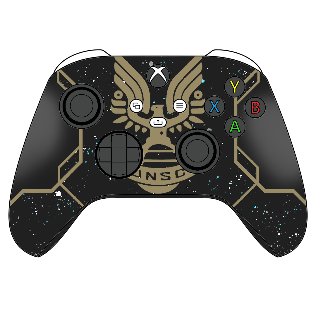 Custom Airbrush Controller Microsoft Xbox Series X - Xbox One S - Halo Infinite Master Chief UNSC Spartan