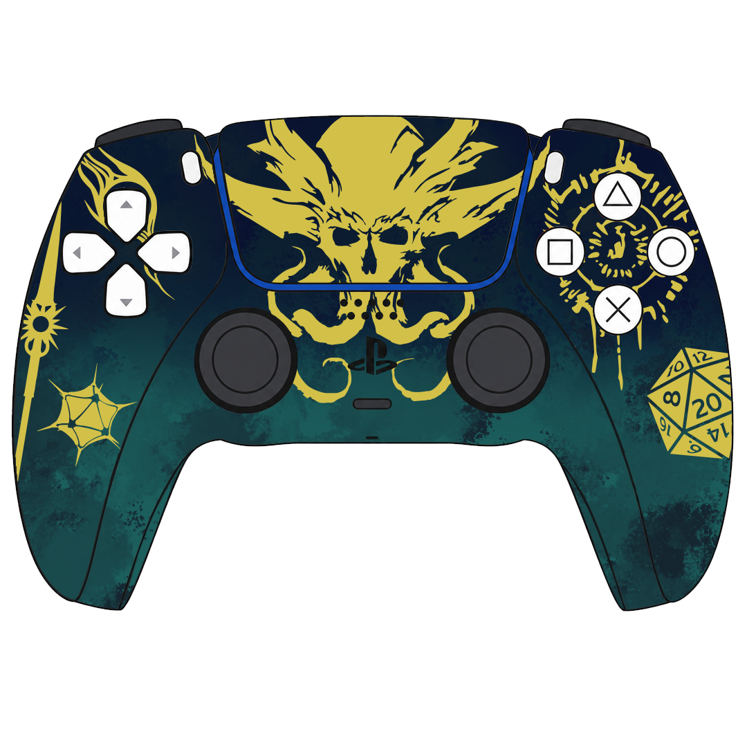 Custom Airbrush Painted Sony PlayStation 5 PS5 - Baulders Gate Three Underdark Tyrant Teal Green BG3 D&D DnD Dungeons Dragons 