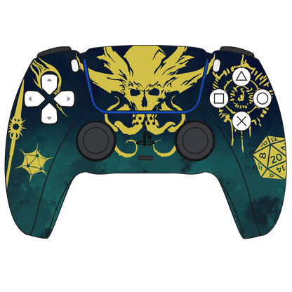 Custom Airbrush Painted Sony PlayStation 5 PS5 - Baulders Gate Three Underdark Tyrant Teal Green BG3 D&D DnD Dungeons Dragons 