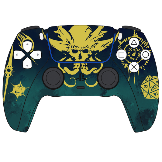 Custom Airbrush Painted Sony PlayStation 5 PS5 - Baulders Gate Three Underdark Tyrant Teal Green BG3 D&D DnD Dungeons Dragons 