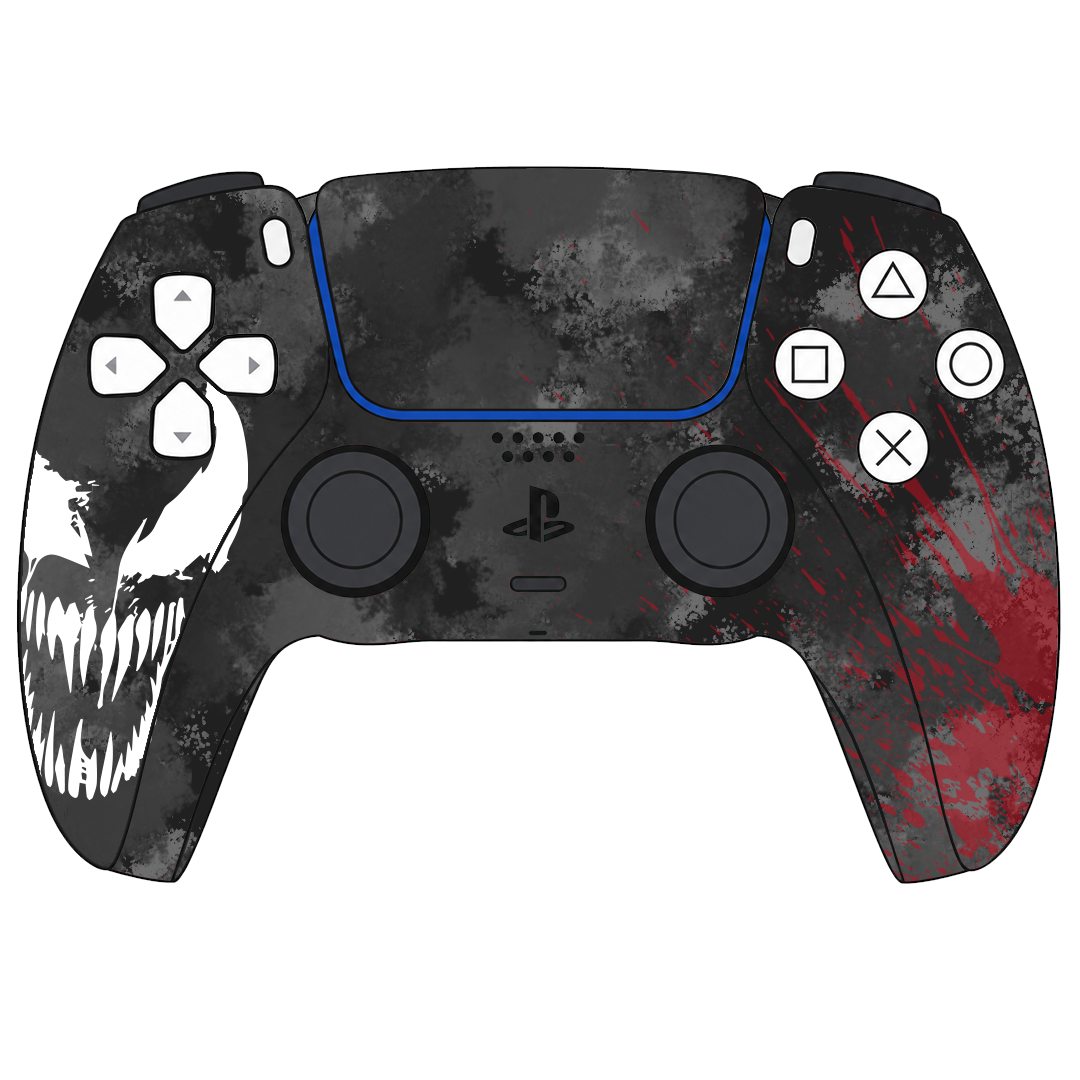 Custom Airbrush Controller Sony Playstation 5 PS5 - Venomous Symbiote Venom Spiderman