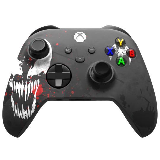 Custom Airbrush Controller Microsoft Xbox Series X - Xbox One S - Venomous Symbiote Venom Spiderman
