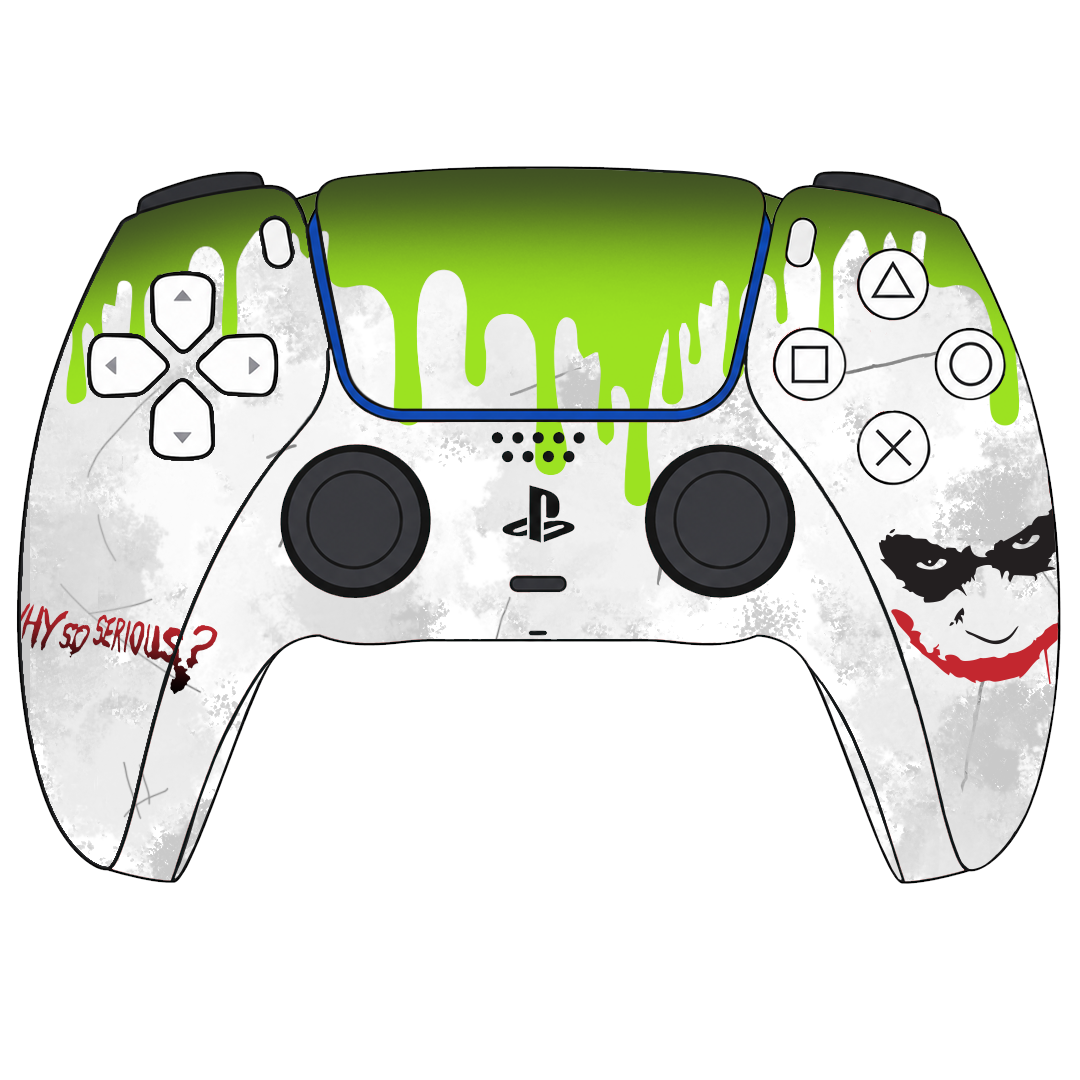 Custom Airbrush Controller Sony Playstation 5 PS5 - Why So Serious Joker Drip Bat Man 