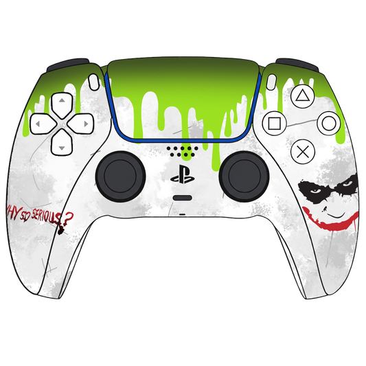 Custom Airbrush Controller Sony Playstation 5 PS5 - Why So Serious Joker Drip Bat Man 