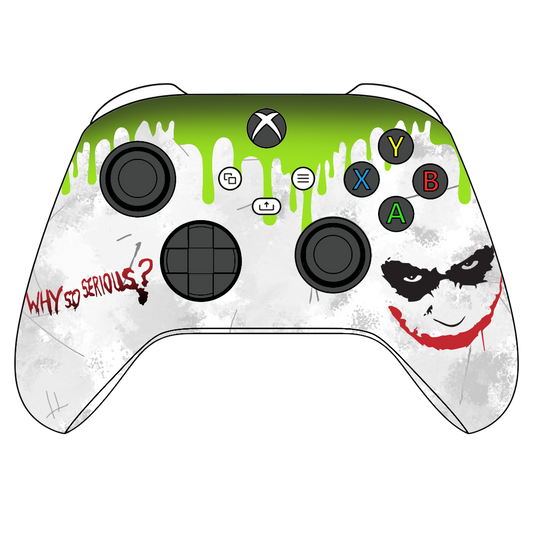 Custom Airbrush Controller Microsoft Xbox Series X - Xbox One S - Why So Serious Joker Drip Bat Man