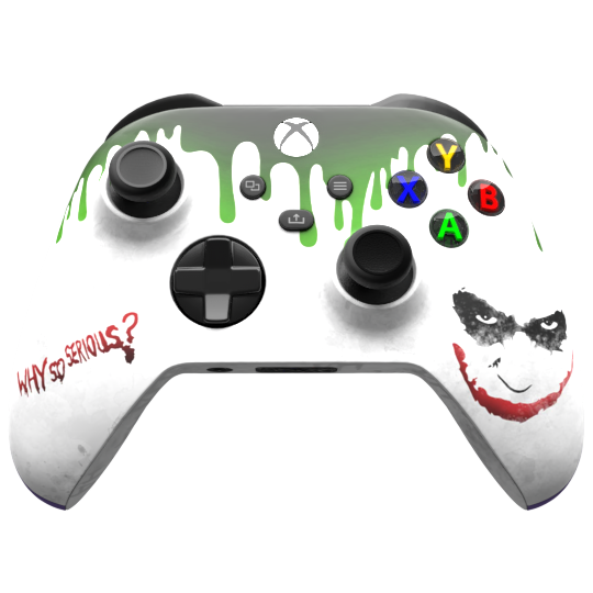 Custom Airbrush Controller Microsoft Xbox Series X - Xbox One S - Why So Serious Joker Drip Bat Man