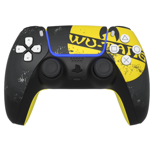 Gaming controller with Wu-Tang Clan design on a white background