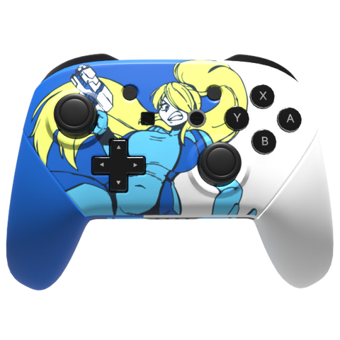 Custom Controller Nintendo Switch Pro - Super Smash Bros Zero Suit Samus Metroid