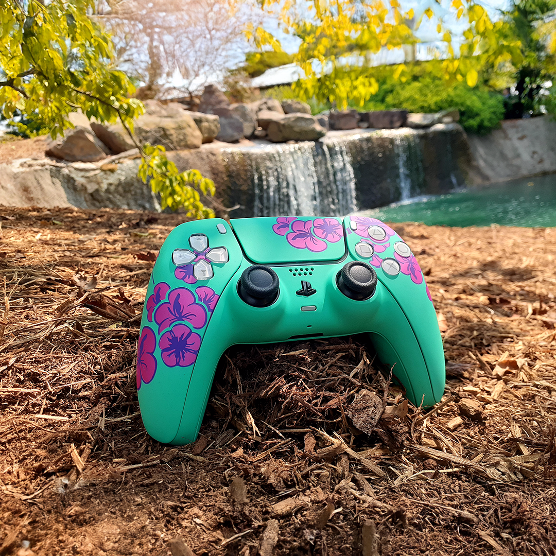 Custom Airbrush Painted Sony PlayStation 5 PS5 - Green Tea Sad Boy Boi Cherry Blossom Pink Teal Can 99 Cents 