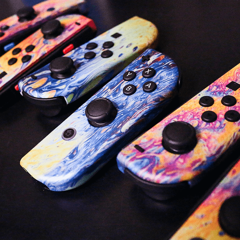 Custom Controller Nintendo Switch Joycons - Elegant Oils psychedelic