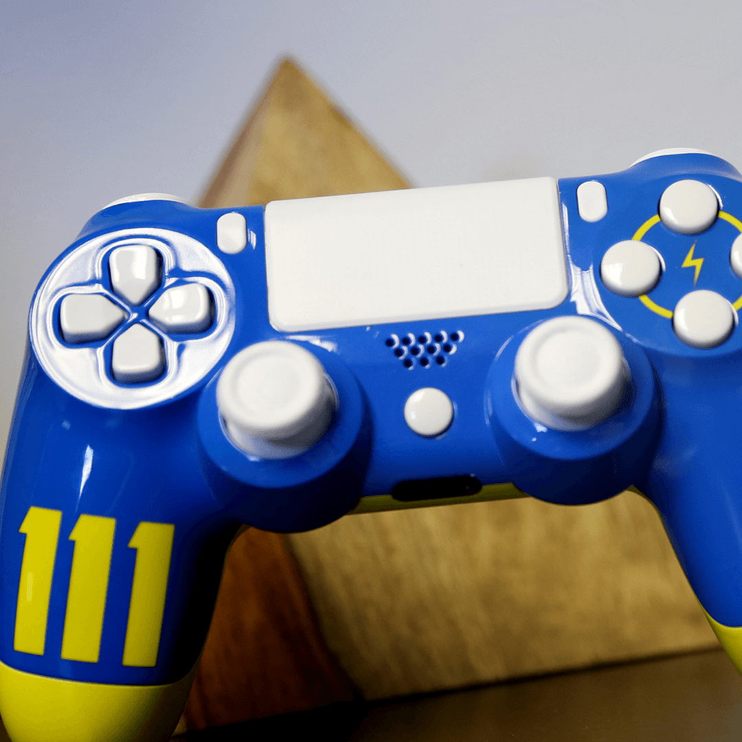 Custom Controller Sony Playstation 4 PS4 - Vault Tec One 11 Fallout White Buttons