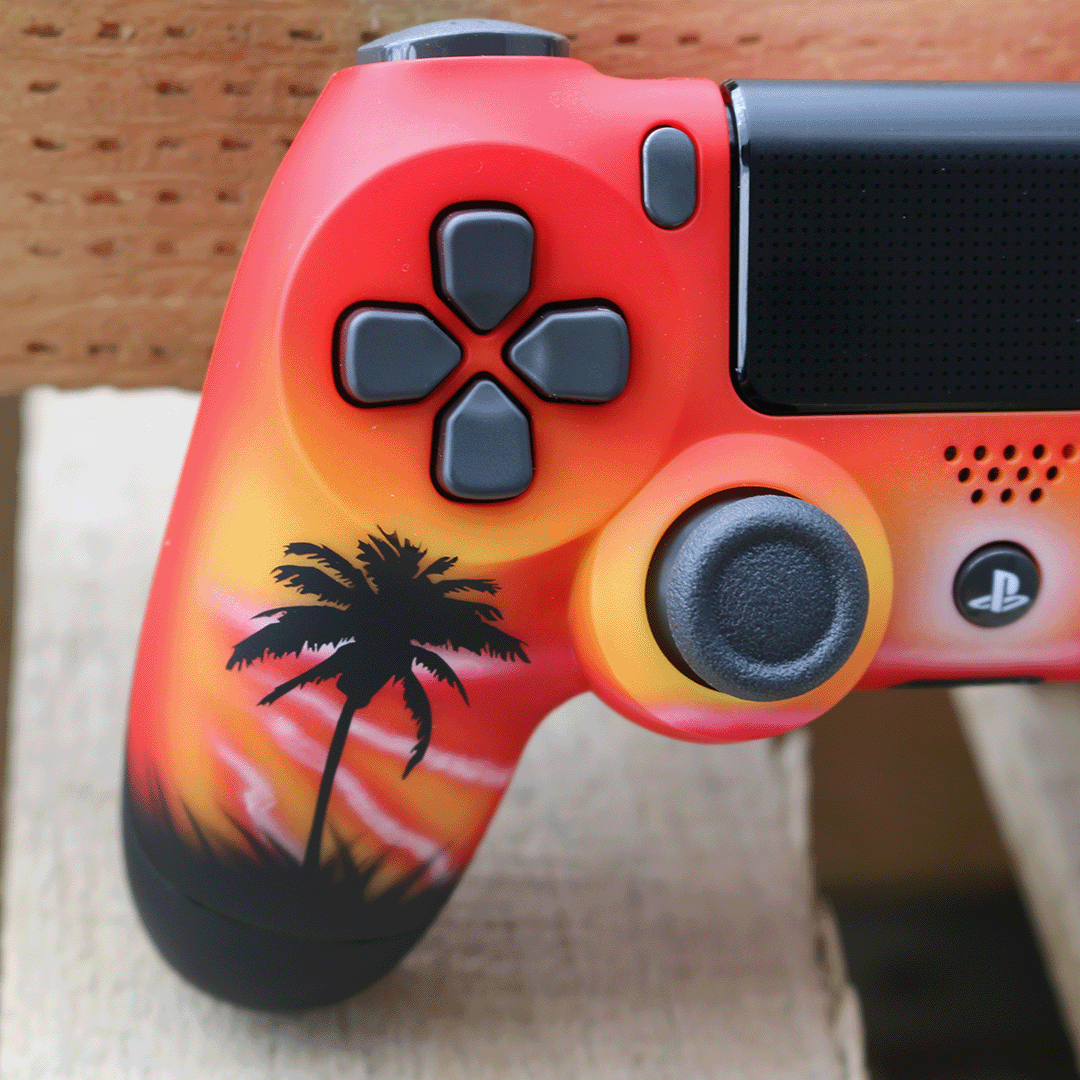 Custom Controller Sony Playystation 4 PS4 - Tequila Sunrise Sunset Palm Trees Tropical Beach Life
