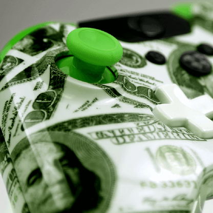 Custom Controller Microsoft Xbox One S - Playa Dollar Bills Benjamin Franklin Cash Color Buttons