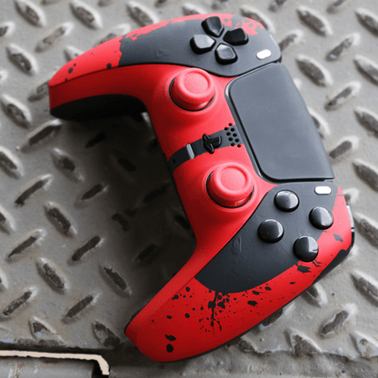 Custom Controller Sony Playstation 5 PS5 - Maximum Effort Deadpool Merc With A Mouth White Buttons