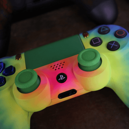 Custom Controller Sony Playstation 4 PS4 - Neon Tie Dye Hippie 70s Psychedelic Color Buttons