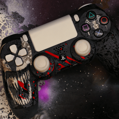 Custom Controller Sony Playstation 4 PS4 - Venomous Symbiote Venom Spiderman White Buttons
